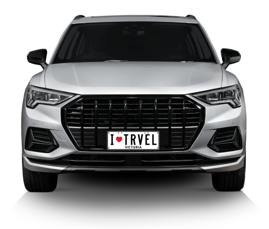 Car with 'I Love' style plate