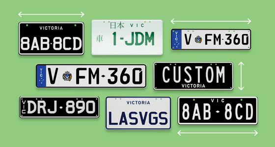Different vehicle types require different plate sizes